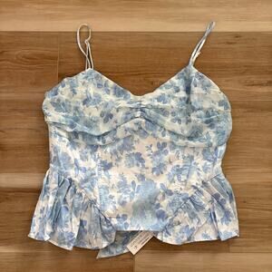 For Love & Lemons Oliver Floral Tie Back Corset Top XL